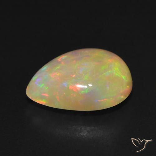 Ópalo Multicolor natural de 2.84 ct, En forma de pera, Translúcido