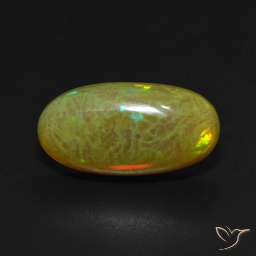 4.63ct Natural Multicolor Ópalo, Ovalada, Translúcido