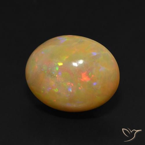 Ópalo Multicolor natural de 5.88 ct, Ovalada, Translúcido