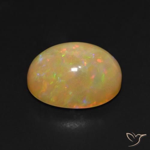 Ópalo Multicolor natural de 5.88 ct, Ovalada, Translúcido