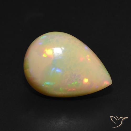 Ópalo Multicolor natural de 3.95 ct, En forma de pera, Translúcido
