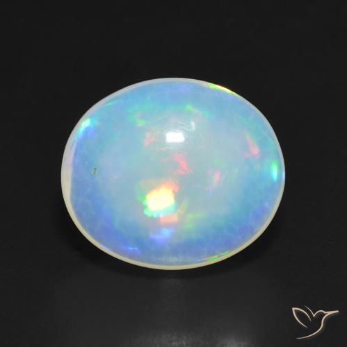 4.91ct Natural Multicolor Ópalo, Ovalada, Translúcido