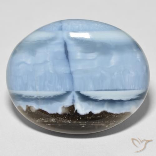 35.49ct Natural Azul multicolor Ópalo, Ovalada, Opaco