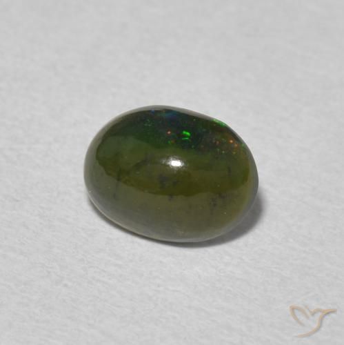 Ópalo Multicolor natural de 0.72 ct, Ovalada, Opaco