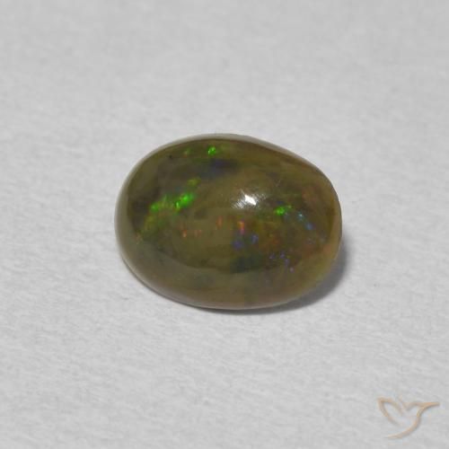 Ópalo Multicolor natural de 0.56 ct, Ovalada, Opaco