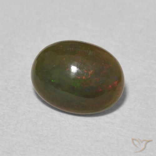 Ópalo Multicolor natural de 0.98 ct, Ovalada, Opaco