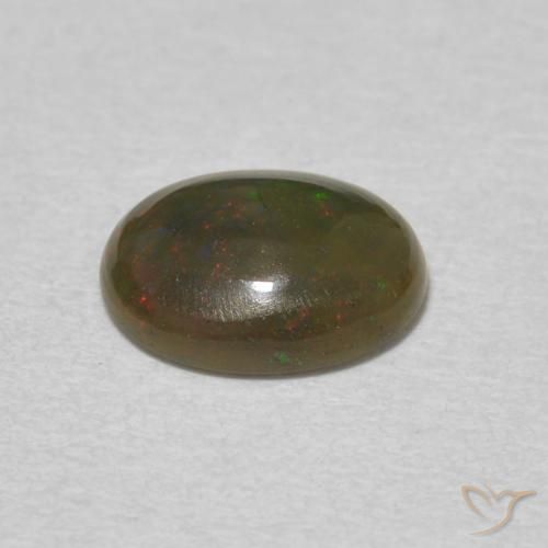 Ópalo Multicolor natural de 0.98 ct, Ovalada, Opaco