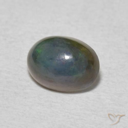 Ópalo Multicolor natural de 0.60 ct, Ovalada, Opaco