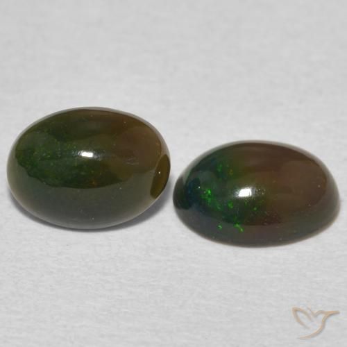 Gemas de Ópalo Multicolor natural de 1.45 ct, Ovalada, Opaco