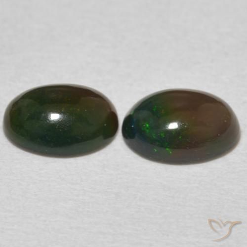 Gemas de Ópalo Multicolor natural de 1.45 ct, Ovalada, Opaco