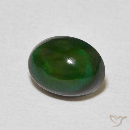 Ópalo Verde oscuro natural de 1.19 ct, Ovalada, Opaco