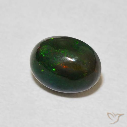 Ópalo Multicolor natural de 0.90 ct, Ovalada, Opaco