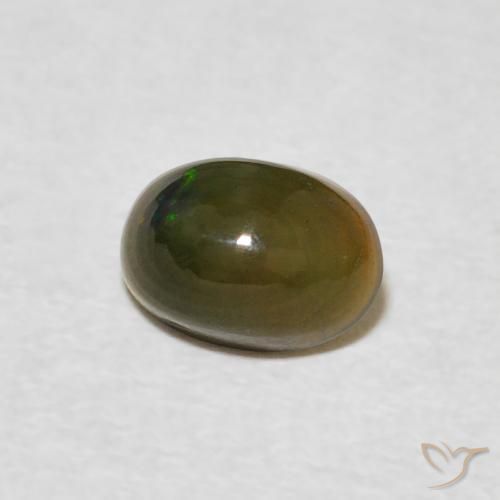 Ópalo Multicolor natural de 0.55 ct, Ovalada, Opaco