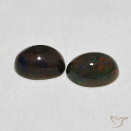 Gemas de Ópalo Multicolor natural de 1.17 ct, Ovalada, Opaco