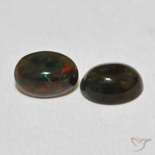 Gemas de Ópalo Multicolor natural de 1.38 ct, Ovalada, Opaco