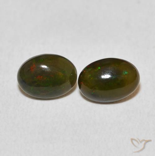 0.86ctw Natural Multicolor Ópalo, Ovalada, Opaco