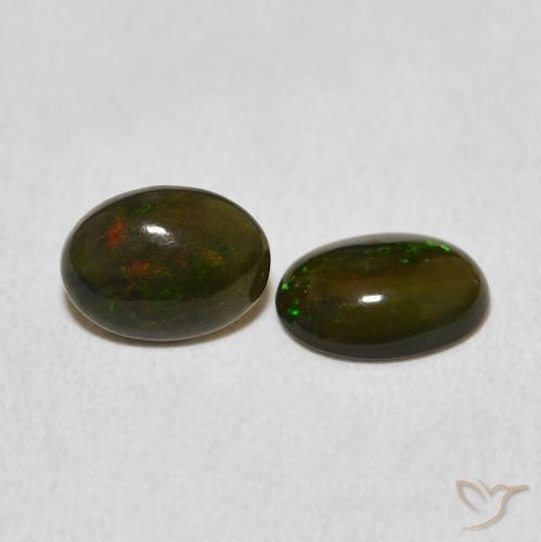 Gemas de Ópalo Multicolor natural de 0.86 ct, Ovalada, Opaco