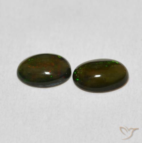 Gemas de Ópalo Multicolor natural de 0.86 ct, Ovalada, Opaco