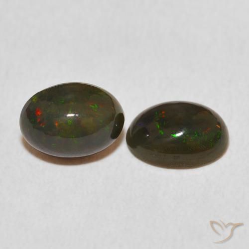 Gemas de Ópalo Multicolor natural de 1.59 ct, Ovalada, Opaco