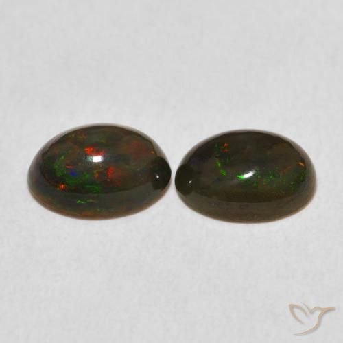 Gemas de Ópalo Multicolor natural de 1.59 ct, Ovalada, Opaco
