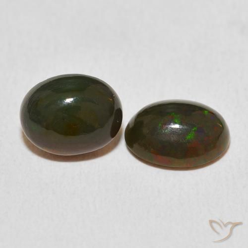 Gemas de Ópalo Multicolor natural de 2.50 ct, Ovalada, Opaco