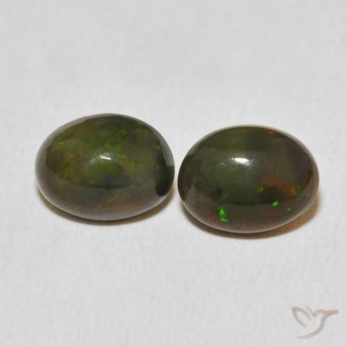 2.37ctw Natural Multicolor Ópalo, Ovalada, Opaco