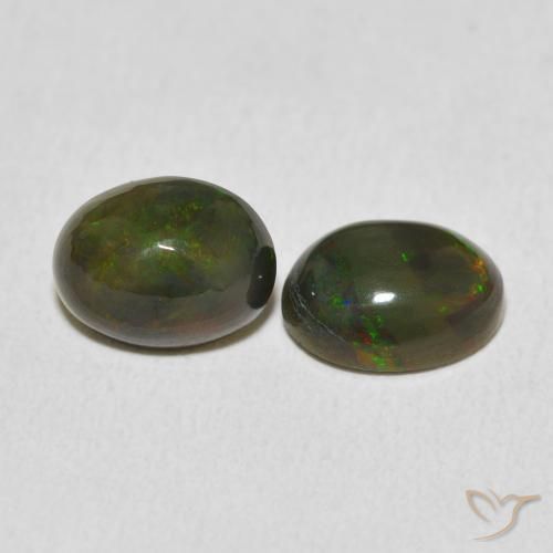 Gemas de Ópalo Multicolor natural de 2.37 ct, Ovalada, Opaco