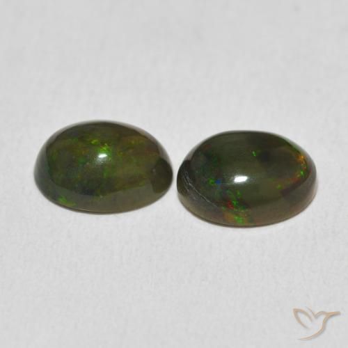 Gemas de Ópalo Multicolor natural de 2.37 ct, Ovalada, Opaco