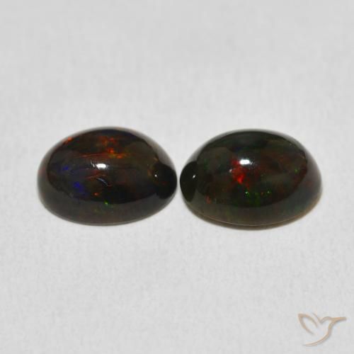 Gemas de Ópalo Multicolor natural de 2.42 ct, Ovalada, Opaco