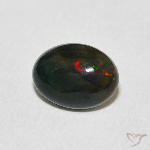 Ópalo Multicolor natural de 1.56 ct, Ovalada, Opaco