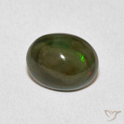 Ópalo Multicolor natural de 1.54 ct, Ovalada, Opaco