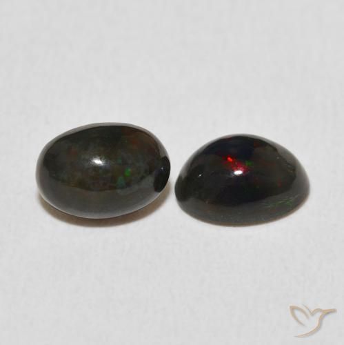 Gemas de Ópalo Multicolor natural de 1.06 ct, Ovalada, Opaco