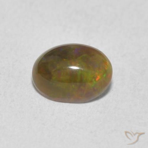 Ópalo Multicolor natural de 0.50 ct, Ovalada, Opaco