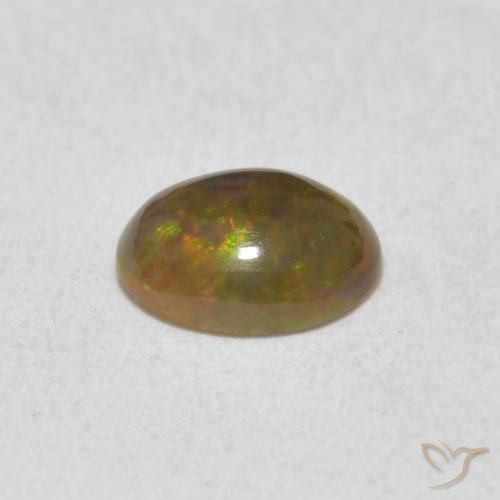 Ópalo Multicolor natural de 0.50 ct, Ovalada, Opaco