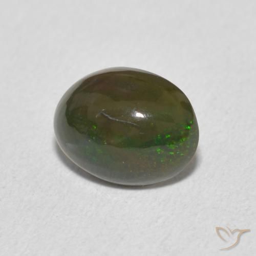 Ópalo Multicolor natural de 0.75 ct, Ovalada, Opaco