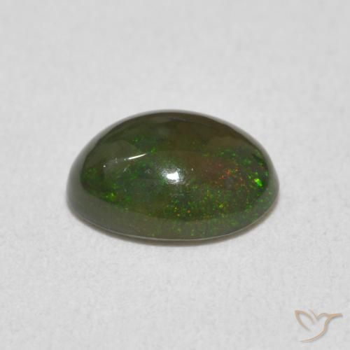 Ópalo Multicolor natural de 0.75 ct, Ovalada, Opaco