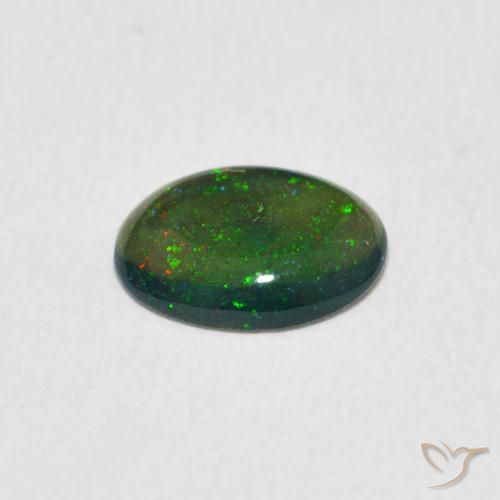 Ópalo Multicolor natural de 0.53 ct, Ovalada, Opaco
