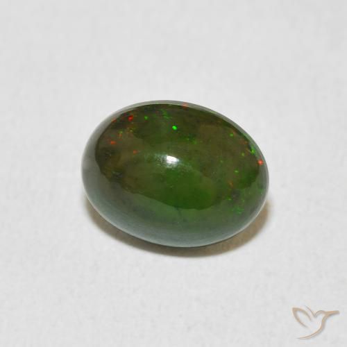 Ópalo Multicolor natural de 1.37 ct, Ovalada, Opaco