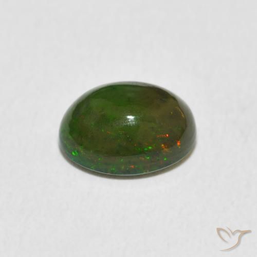 Ópalo Multicolor natural de 1.37 ct, Ovalada, Opaco