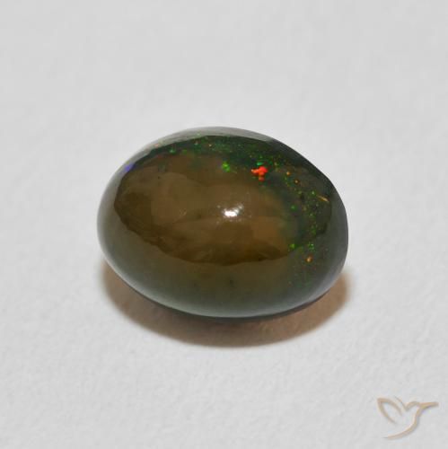 Ópalo Multicolor natural de 1.19 ct, Ovalada, Opaco