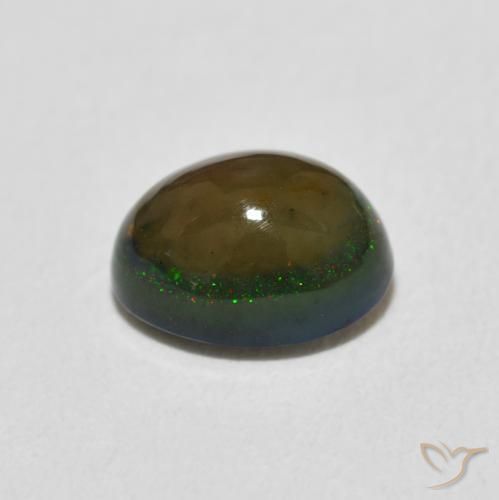Ópalo Multicolor natural de 1.19 ct, Ovalada, Opaco