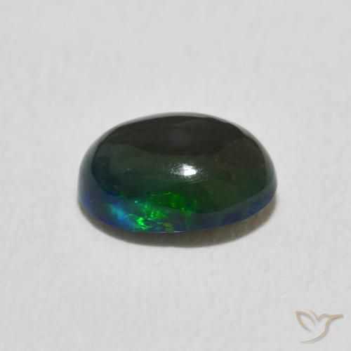 Ópalo Multicolor natural de 0.72 ct, Ovalada, Opaco