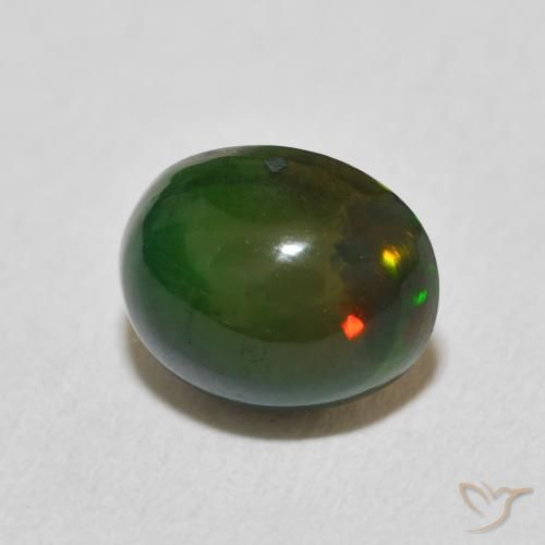 Ópalo Multicolor natural de 1.37 ct, Ovalada, Opaco