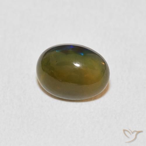 Ópalo Multicolor natural de 0.80 ct, Ovalada, Opaco