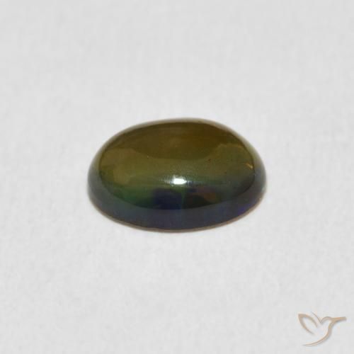 Ópalo Multicolor natural de 0.80 ct, Ovalada, Opaco