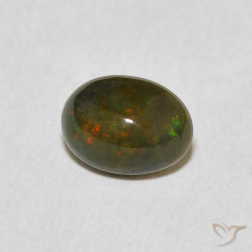 Ópalo Multicolor natural de 0.51 ct, Ovalada, Opaco