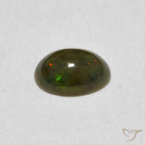 Ópalo Multicolor natural de 0.51 ct, Ovalada, Opaco