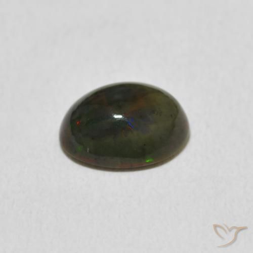 Ópalo Multicolor natural de 1.24 ct, Ovalada, Opaco