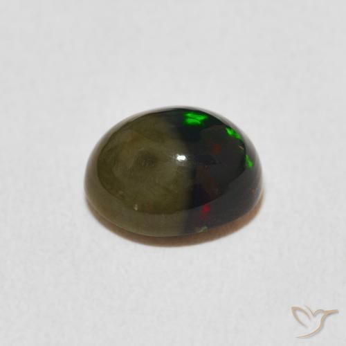 Ópalo Multicolor natural de 1.29 ct, Ovalada, Opaco