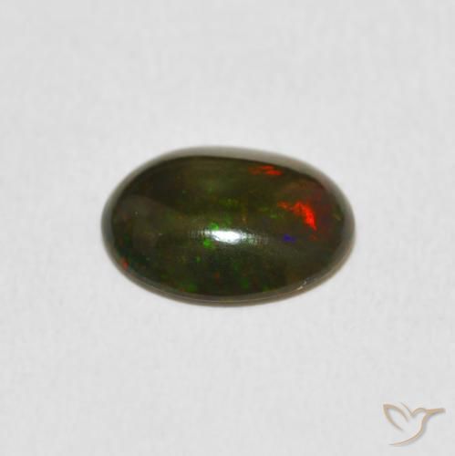 Ópalo Multicolor natural de 1.11 ct, Ovalada, Opaco
